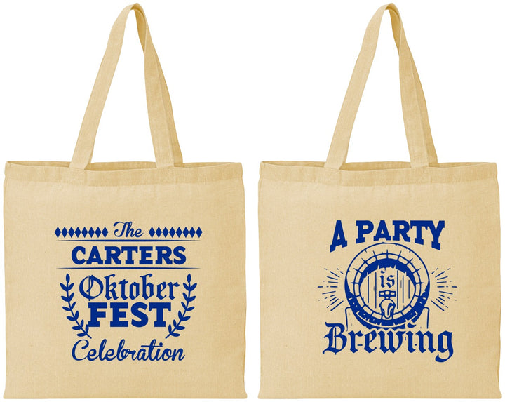 Personalized Oktoberfest Cotton Tote Bags - Beer Keg | 240017