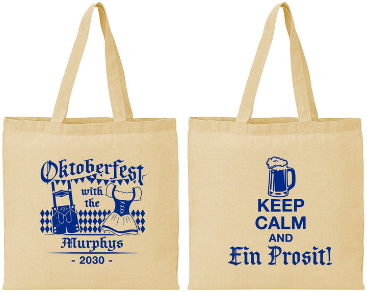 Personalized Oktoberfest Cotton Tote Bags - Ein Prosit | 240019