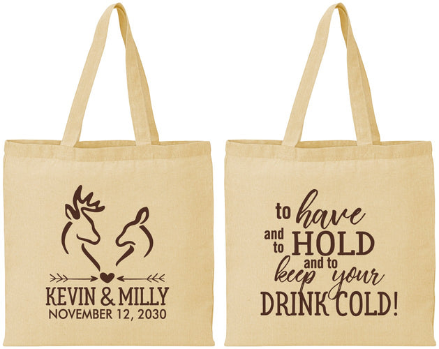 Personalized Wedding Cotton Tote Bags - To Have And To Hold | 250