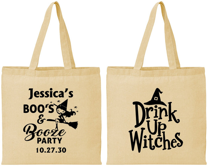 Personalized Halloween Cotton Tote Bags - Drink Up Witches | 250001