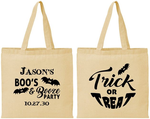 Personalized Halloween Cotton Tote Bags - Trick Or Treat | 250002