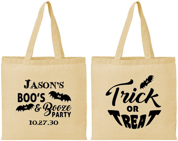 Personalized Halloween Cotton Tote Bags - Trick Or Treat | 250002