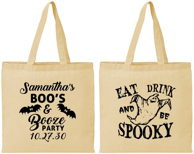 Personalized Halloween Cotton Tote Bags - Ghost Spooky Boo | 250007
