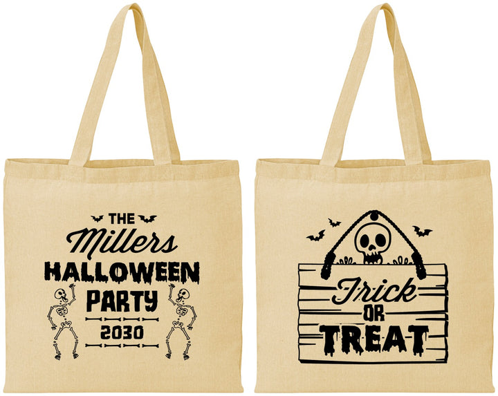 Personalized Halloween Cotton Tote Bags - Trick Or Treat | 250010