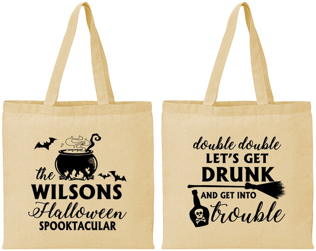 Personalized Halloween Cotton Tote Bags - Witch | 250011