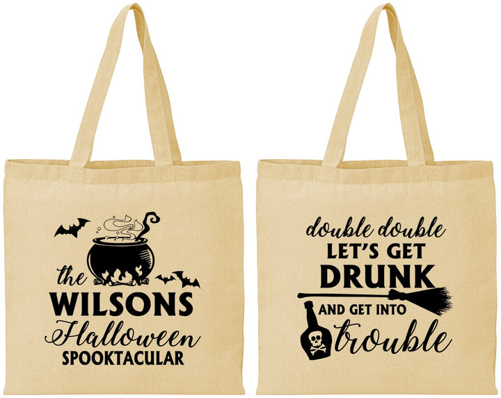 Personalized Halloween Cotton Tote Bags - Witch | 250011
