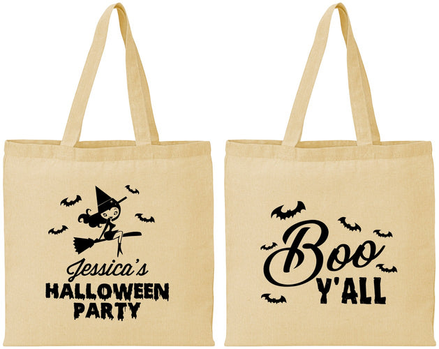 Personalized Halloween Cotton Tote Bags - Witch Boo | 250015