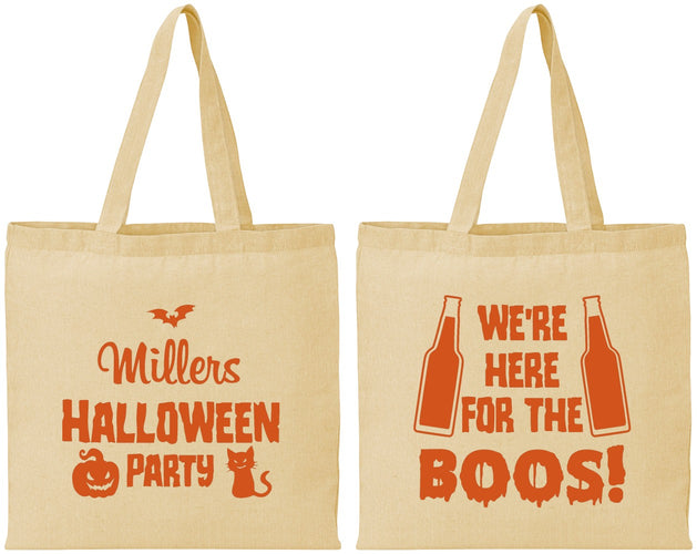Personalized Halloween Cotton Tote Bags - Boo | 250016