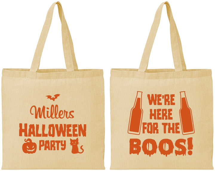 Personalized Halloween Cotton Tote Bags - Boo | 250016