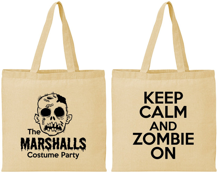 Personalized Halloween Cotton Tote Bags - Zombie | 250018
