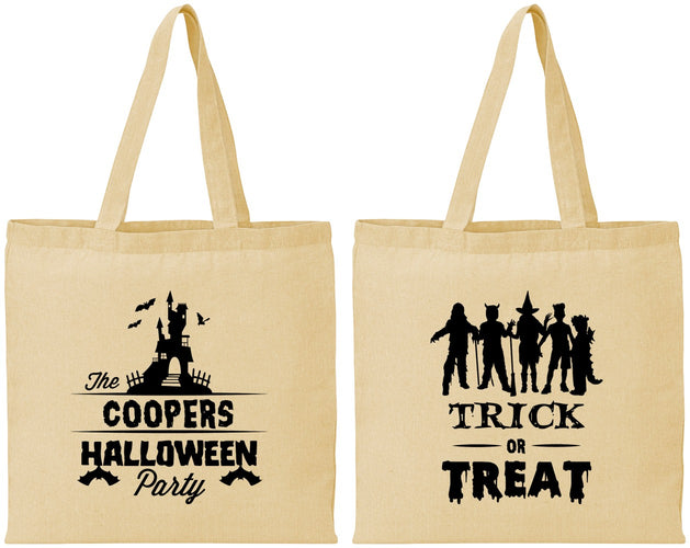 Personalized Halloween Cotton Tote Bags - Trick Or Treat | 250019