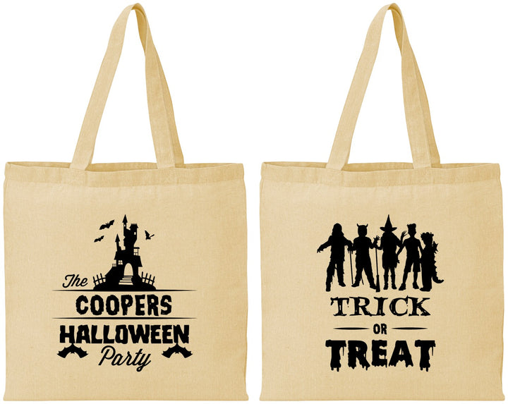 Personalized Halloween Cotton Tote Bags - Trick Or Treat | 250019