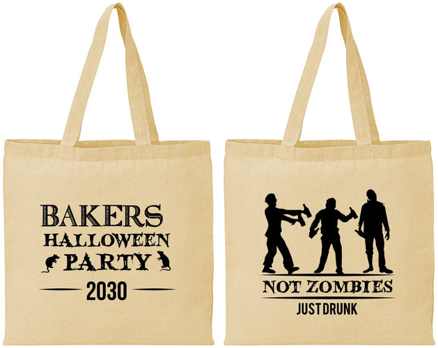 Personalized Halloween Cotton Tote Bags - Zombies | 250023