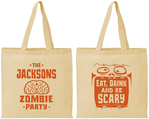 Personalized Halloween Cotton Tote Bags - Eat Drink Be Scary | 250028