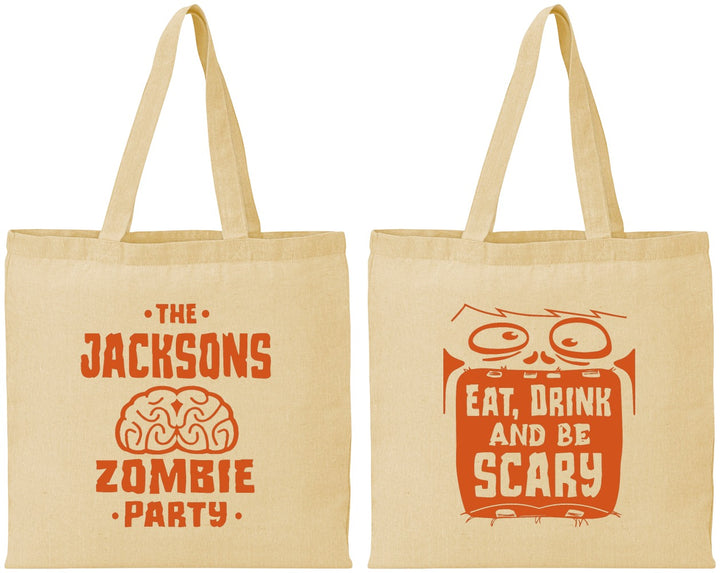 Personalized Halloween Cotton Tote Bags - Eat Drink Be Scary | 250028