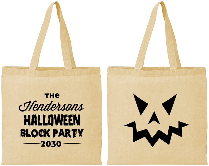 Personalized Halloween Cotton Tote Bags - Pumpkin | 250034