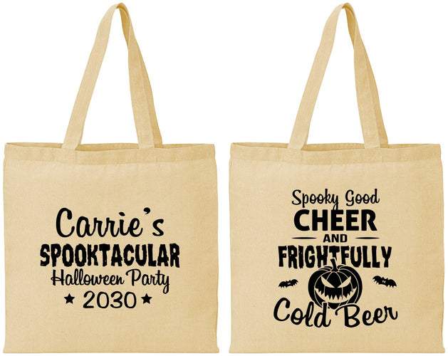 Personalized Halloween Cotton Tote Bags - Pumpkin | 250035