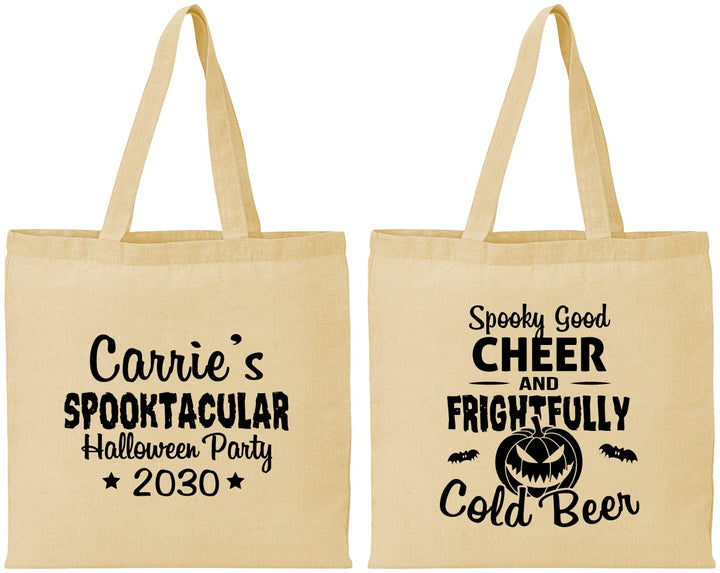 Personalized Halloween Cotton Tote Bags - Pumpkin | 250035