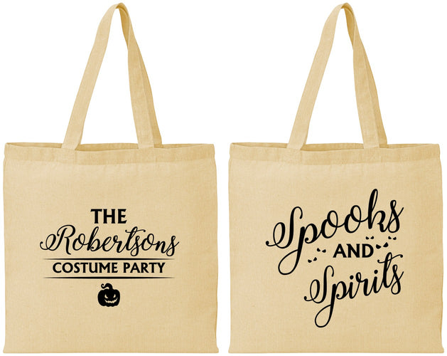 Personalized Halloween Cotton Tote Bags - Spooks Spirits | 250037