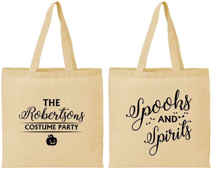 Personalized Halloween Cotton Tote Bags - Spooks Spirits | 250037
