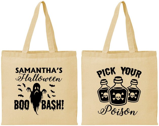 Personalized Halloween Cotton Tote Bags - Boo Bash | 250043