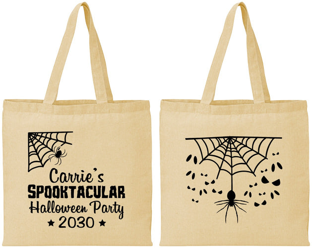 Personalized Halloween Cotton Tote Bags - Spooktacular | 250049
