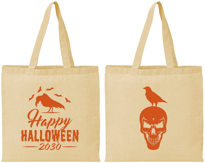 Personalized Halloween Cotton Tote Bags - Skeleton | 250056