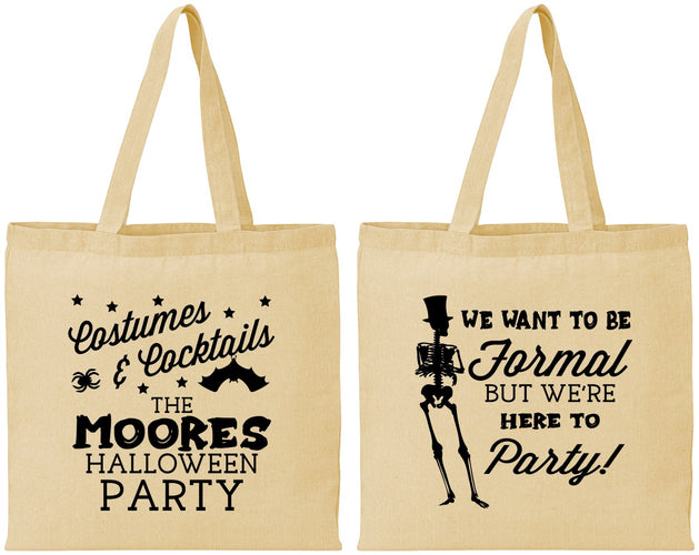 Personalized Halloween Cotton Tote Bags - Skeleton | 250057
