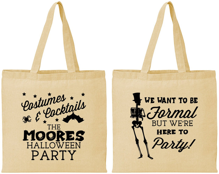 Personalized Halloween Cotton Tote Bags - Skeleton | 250057