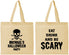 Personalized Halloween Cotton Tote Bags - Eat Drink Be Scary | 250059