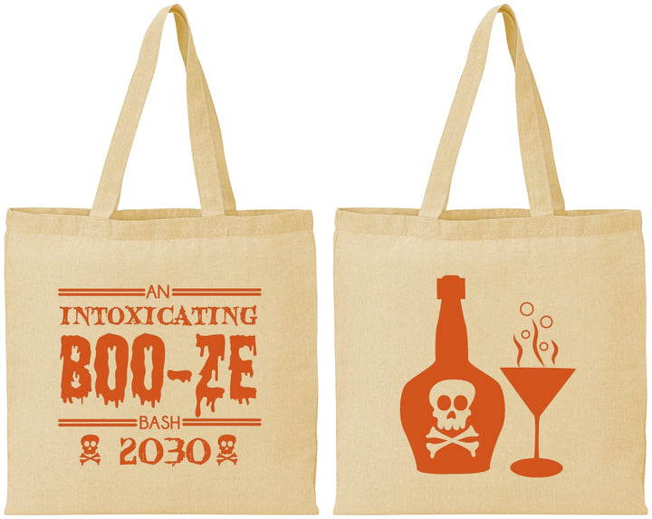 Personalized Halloween Cotton Tote Bags - Booze Wine | 250060