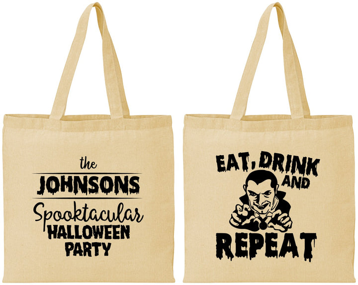 Personalized Halloween Cotton Tote Bags - Dracula | 250062