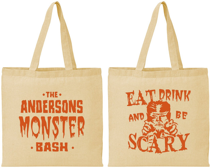 Personalized Halloween Cotton Tote Bags - Werewolf Monster | 250064