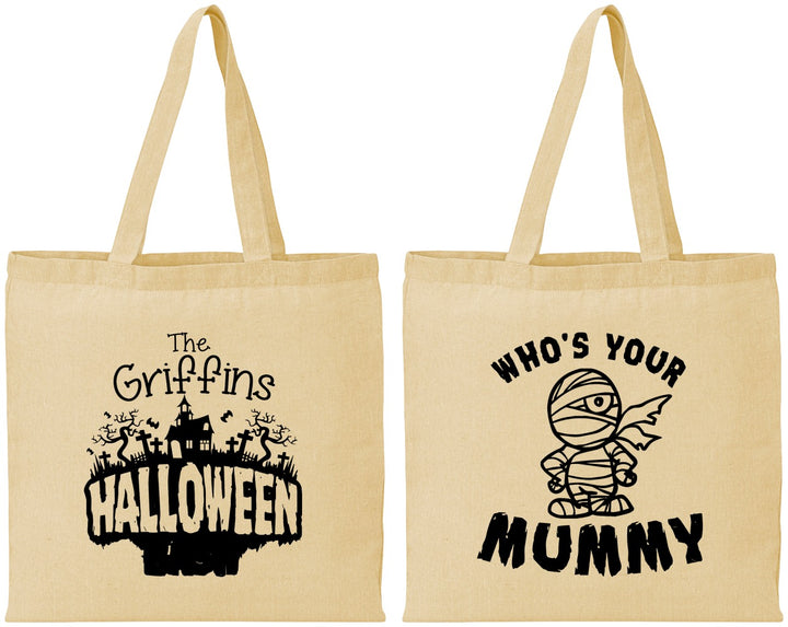 Personalized Halloween Cotton Tote Bags - Whos Your Mummy | 250067