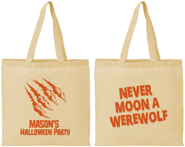 Personalized Halloween Cotton Tote Bags - Werewolf | 250068