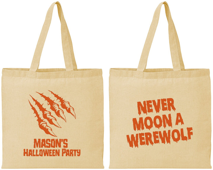 Personalized Halloween Cotton Tote Bags - Werewolf | 250068