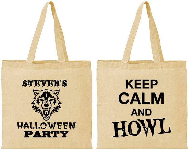 Personalized Halloween Cotton Tote Bags - Howl | 250069
