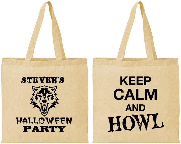 Personalized Halloween Cotton Tote Bags - Howl | 250069