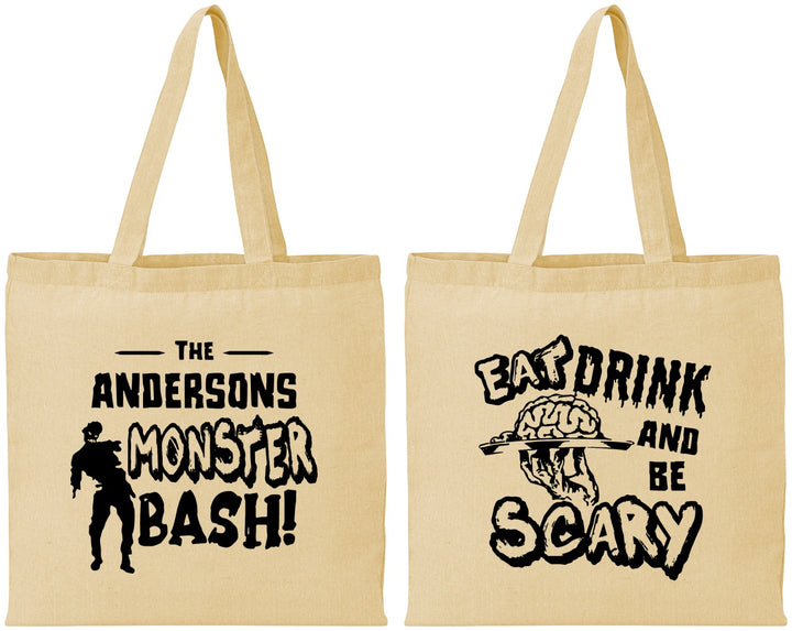 Personalized Halloween Cotton Tote Bags - Eat Drink Be Scary | 250070