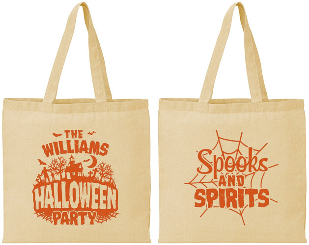 Personalized Halloween Cotton Tote Bags - Spooks Spirits | 250072