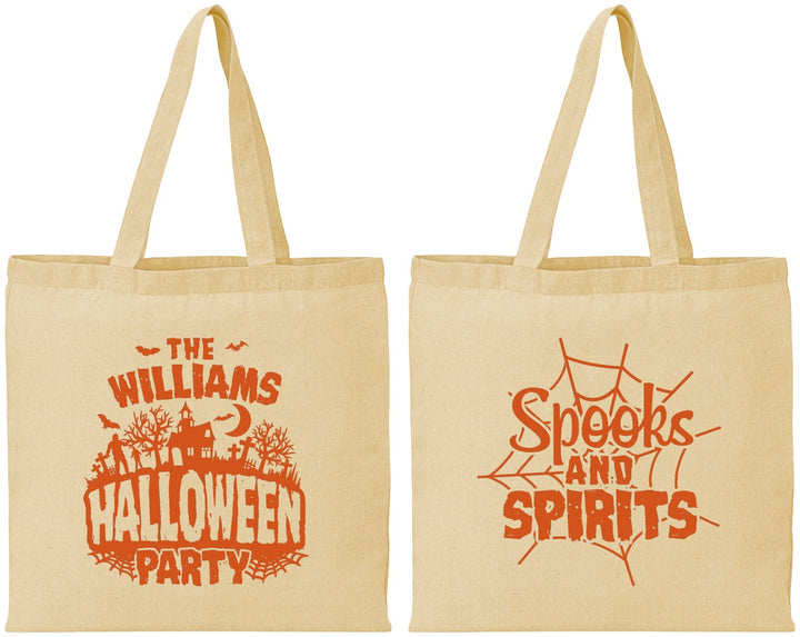 Personalized Halloween Cotton Tote Bags - Spooks Spirits | 250072