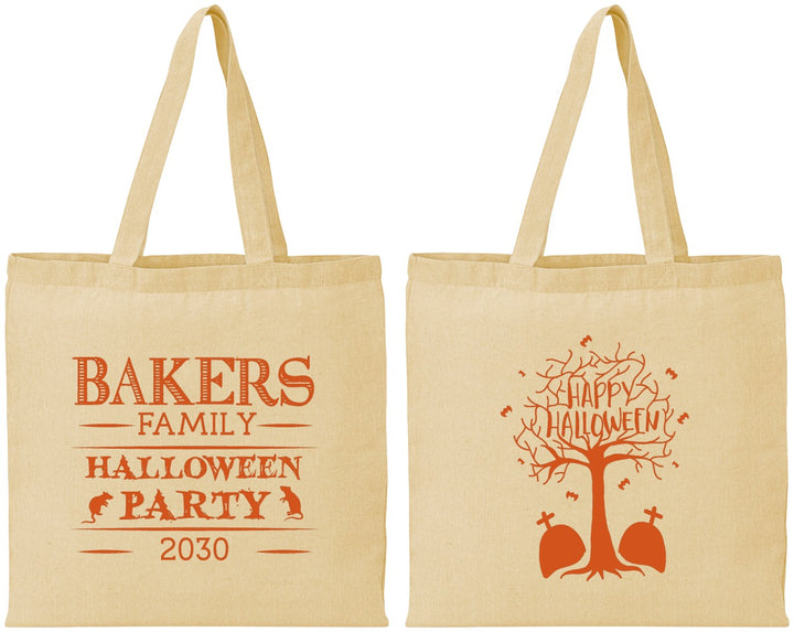 Personalized Halloween Cotton Tote Bags - Graveyard Shift | 250076