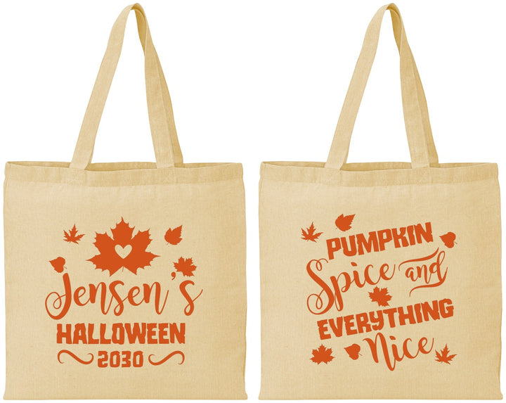 Personalized Halloween Cotton Tote Bags - Pumpkin | 250080