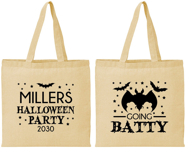 Personalized Halloween Cotton Tote Bags - Bat | 250081