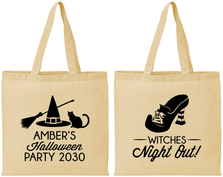 Personalized Halloween Cotton Tote Bags - Witches Night Out | 250083