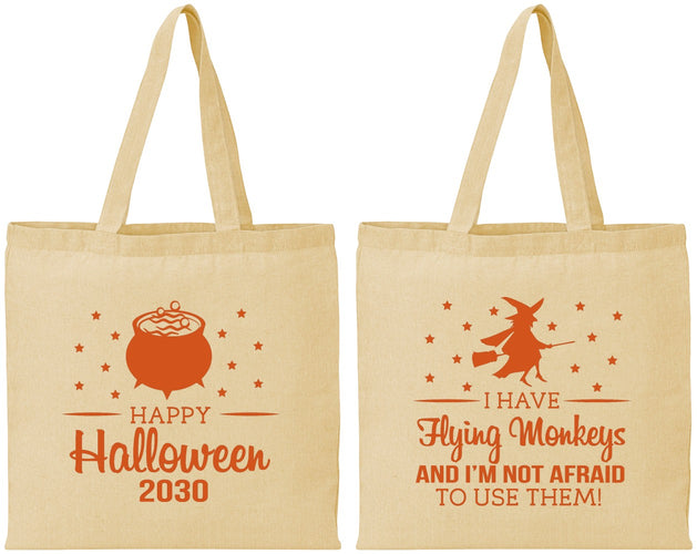 Personalized Halloween Cotton Tote Bags - Witch | 250084