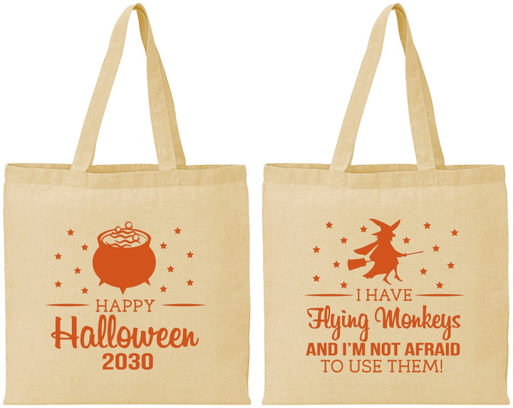 Personalized Halloween Cotton Tote Bags - Witch | 250084