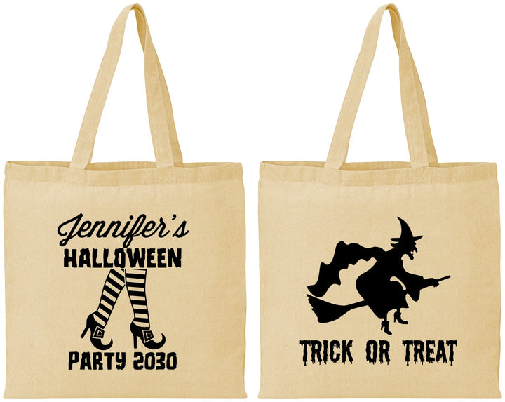 Personalized Halloween Cotton Tote Bags - Trick Or Treat | 250089