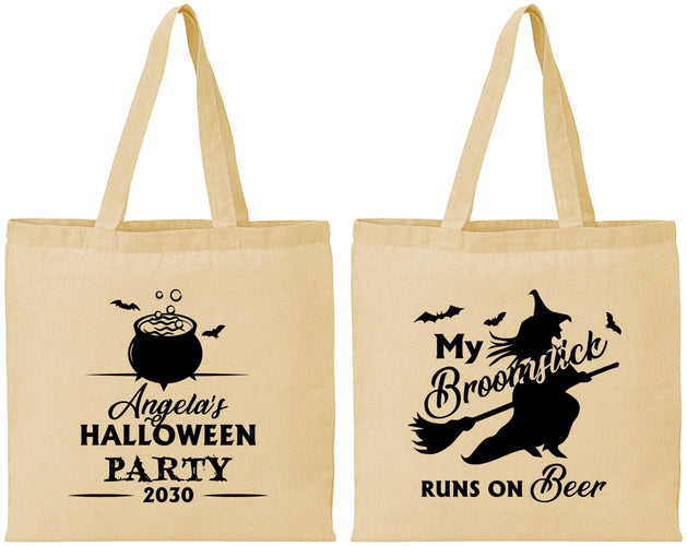Personalized Halloween Cotton Tote Bags - Witch | 250090