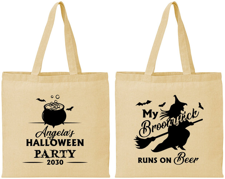 Personalized Halloween Cotton Tote Bags - Witch | 250090